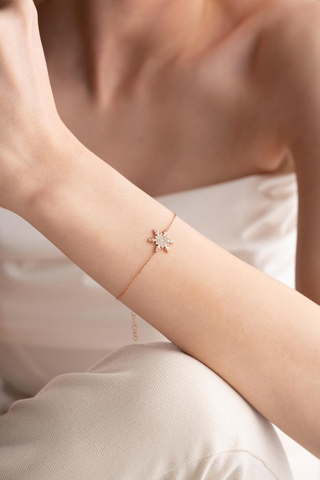 Heliophilia Silver Pulsera de Plata de Ley 925 con Baño de Oro Rosa y Circón Heliophilia Silver Pulsera de Plata de Ley 925 con Baño de Oro Rosa y Circón
